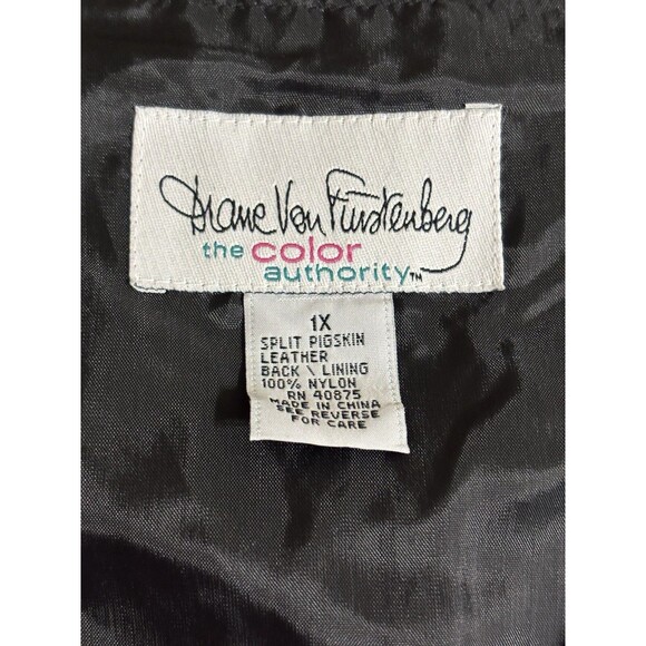 Diane Von Furstenberg The Color Authority Pig Skin Pink Vest Artsy Indie Sz 1X - Picture 5 of 6